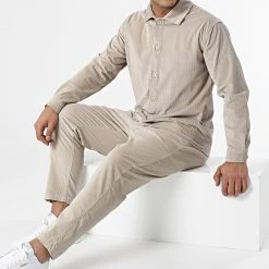 Remise 🥰 Ensemble Surchemise et Pantalon 701000 Taupe de Classic Series 😍
