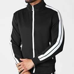 Promo 💯 Ensemble Jogging A Bandes T-720 Noir de Classic Series 🔥 -HautStyle Boutique classic series 299929 T 720 BLACK WHITE 20220127T154854 03