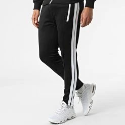 Promo 💯 Ensemble Jogging A Bandes T-720 Noir de Classic Series 🔥 -HautStyle Boutique classic series 299929 T 720 BLACK WHITE 20220127T154855 04