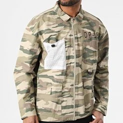 Budget ⌛ Chemise Manches Longues Zippée Camouflage Boxy Canvas Vert Kaki Beige de Classic Series 🎁 -HautStyle Boutique classic series 300857 AW21 060 DESERT CAMO 20220203T160923 03