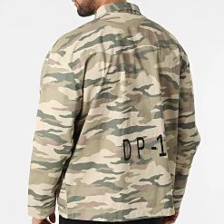 Budget ⌛ Chemise Manches Longues Zippée Camouflage Boxy Canvas Vert Kaki Beige de Classic Series 🎁 -HautStyle Boutique classic series 300857 AW21 060 DESERT CAMO 20220203T160924 04