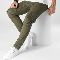 Meilleure affaire 👍 Pantalon Cargo DP9090 Vert Kaki de Classic Series 👏 -HautStyle Boutique classic series 300864 DP9090 016 20220301T143158 03