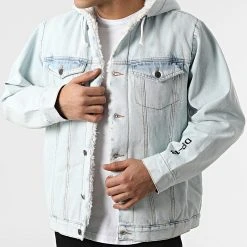 De gros ✔️ Veste Jean Capuche AW21-COLL-2-026 Bleu Wash de Classic Series ⭐