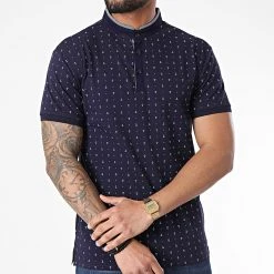 Promo 🥰 Polo A Manches Courtes PL-039 Bleu Marine de Classic Series ⭐ -HautStyle Boutique classic series 304101 PL 039 NAVY 20220222T160033 03