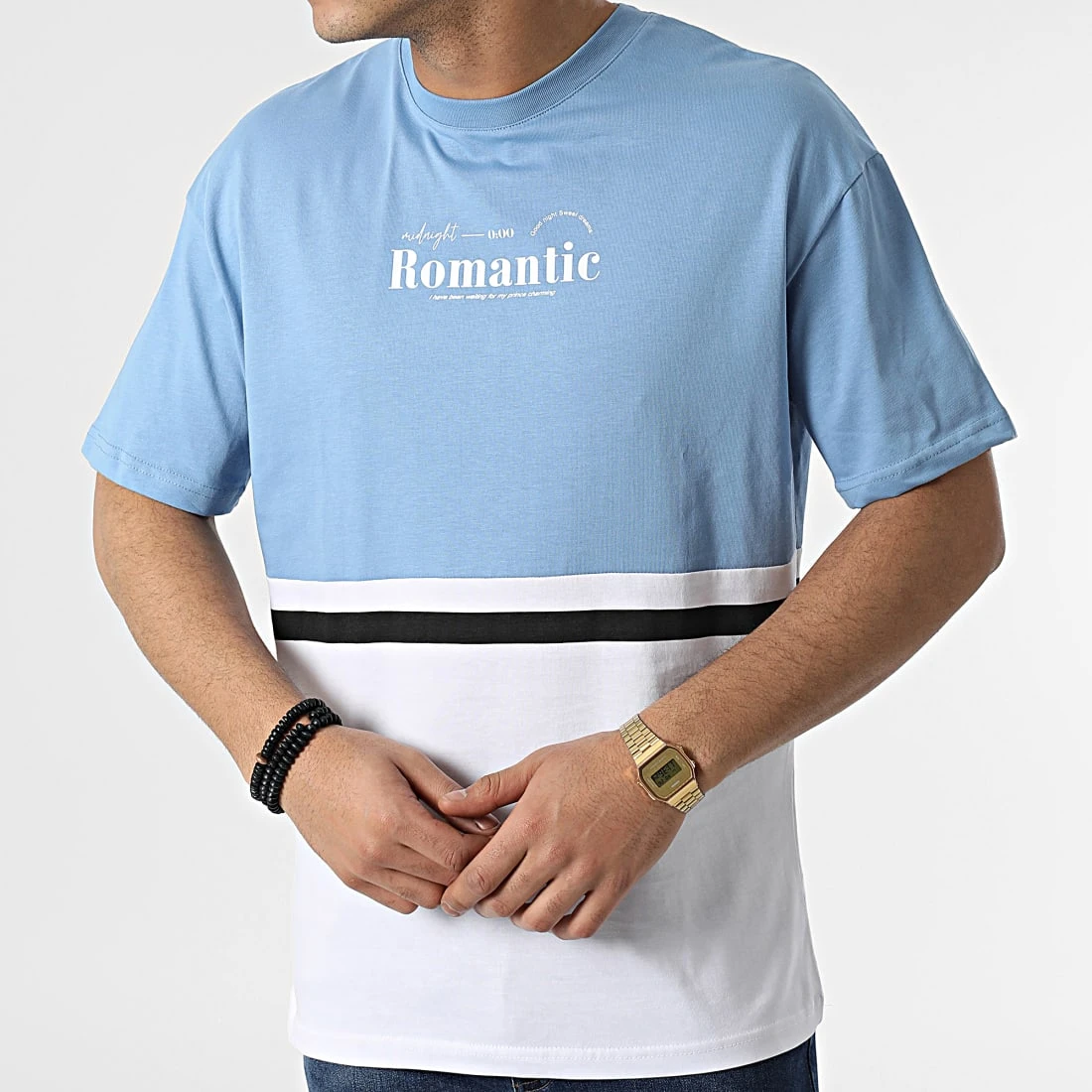 Coupon 🛒 Tee 🔔 Shirt G22-572 Bleu Clair Blanc de Classic Series ⭐ 5 Coupon 🛒 Tee 🔔 Shirt G22-572 Bleu Clair Blanc de Classic Series ⭐ – Image 3