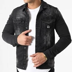 Acheter ❤️ Veste Jean DH-3583 Noir de Classic Series ⭐