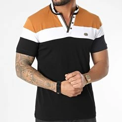 De gros 🎉 Polo Manches Courtes Tricolore 20457 Noir de Classic Series 😍 -HautStyle Boutique classic series 307281 20457 BLACK 20220304T143400 03