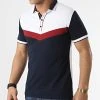 Nouveau 😀 Polo Manches Courtes Tricolore 20240 Bleu Marine Blanc de Classic Series ⌛ -HautStyle Boutique classic series 307317 20240 NAVY 20220304T145551 01