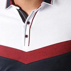 Nouveau 😀 Polo Manches Courtes Tricolore 20240 Bleu Marine Blanc de Classic Series ⌛ -HautStyle Boutique classic series 307317 20240 NAVY 20220304T145552 02