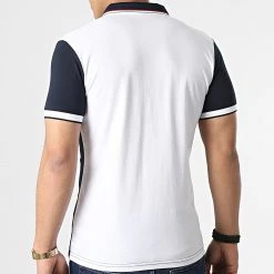 Nouveau 😀 Polo Manches Courtes Tricolore 20240 Bleu Marine Blanc de Classic Series ⌛ -HautStyle Boutique classic series 307317 20240 NAVY 20220304T145555 04