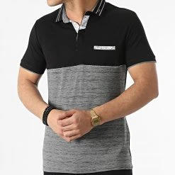 Coupon ⌛ Polo Manches Courtes 20237 Noir Gris Anthracite Chiné de Classic Series 😍 -HautStyle Boutique classic series 307336 20237 BLACK 20220304T145928 03