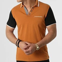 Meilleure affaire 😉 Polo Manches Courtes 20285 Camel Noir de Classic Series ⌛ -HautStyle Boutique classic series 307382 20285 TABAC 20220304T145806 03