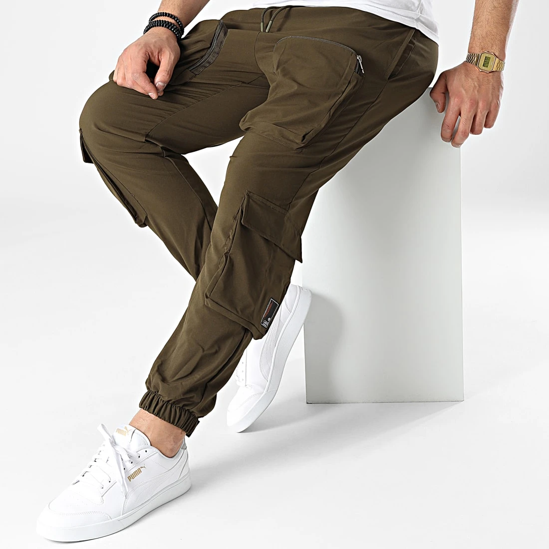 Le moins cher 🔔 Pantalon Cargo G22-637 Vert Kaki de Classic Series ✔️ 5 Le moins cher 🔔 Pantalon Cargo G22-637 Vert Kaki de Classic Series ✔️ – Image 3