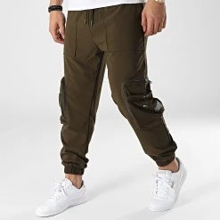 Remise 🛒 Pantalon Cargo G22-639 Vert Kaki de Classic Series 😍