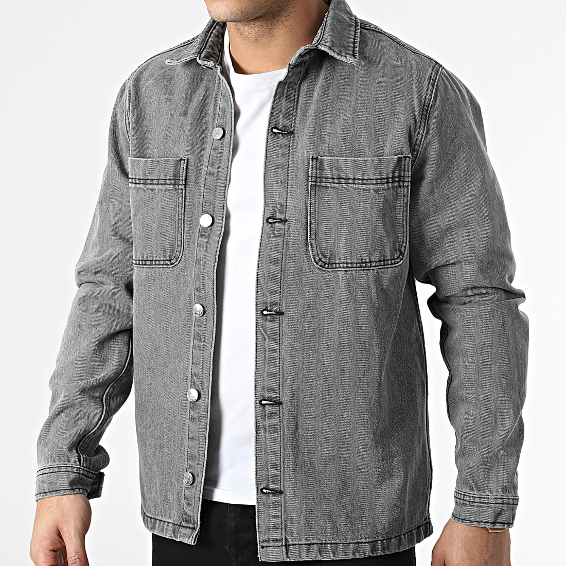 Promo ❤️ Surchemise DP3007 Gris de Classic Series 💯 5 Promo ❤️ Surchemise DP3007 Gris de Classic Series 💯 – Image 3