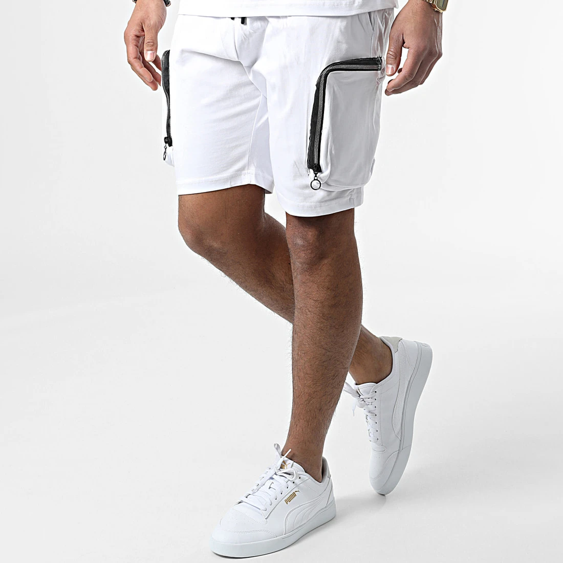 Meilleure affaire ✔️ Ensemble Tee 😉 Shirt A Poche Poitrine Et Short Jogging G22-632 Blanc de Classic Series 👍 6 Meilleure affaire ✔️ Ensemble Tee 😉 Shirt A Poche Poitrine Et Short Jogging G22-632 Blanc de Classic Series 👍 – Image 4