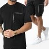 De gros ❤️ Ensemble Tee Shirt A Poche Poitrine Et Short Jogging G22-632 Noir de Classic Series 😍 -HautStyle Boutique classic series 308360 G22 632T SIYAH 20220310T155301 01