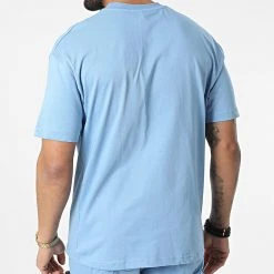 Budget ⌛ Ensemble Tee 🛒 Shirt A Poche Poitrine Et Short Jogging G22-632 Bleu Clair de Classic Series 😍 -HautStyle Boutique classic series 308430 G22 632T MAVI 20220310T155210 05