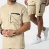 Grosses soldes 🌟 Ensemble Tee Shirt A Poche Poitrine Et Short Jogging G22-632 Beige de Classic Series ❤️ -HautStyle Boutique classic series 308431 G22 632T BEJ 20220310T155125 01