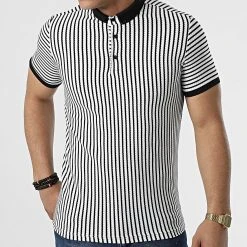 Promo 🔔 Polo A Manches Courtes 1750 Blanc Noir de Classic Series 🌟 -HautStyle Boutique classic series 309244 ERS 1750 SIYAH EKRU 20220408T110726 03