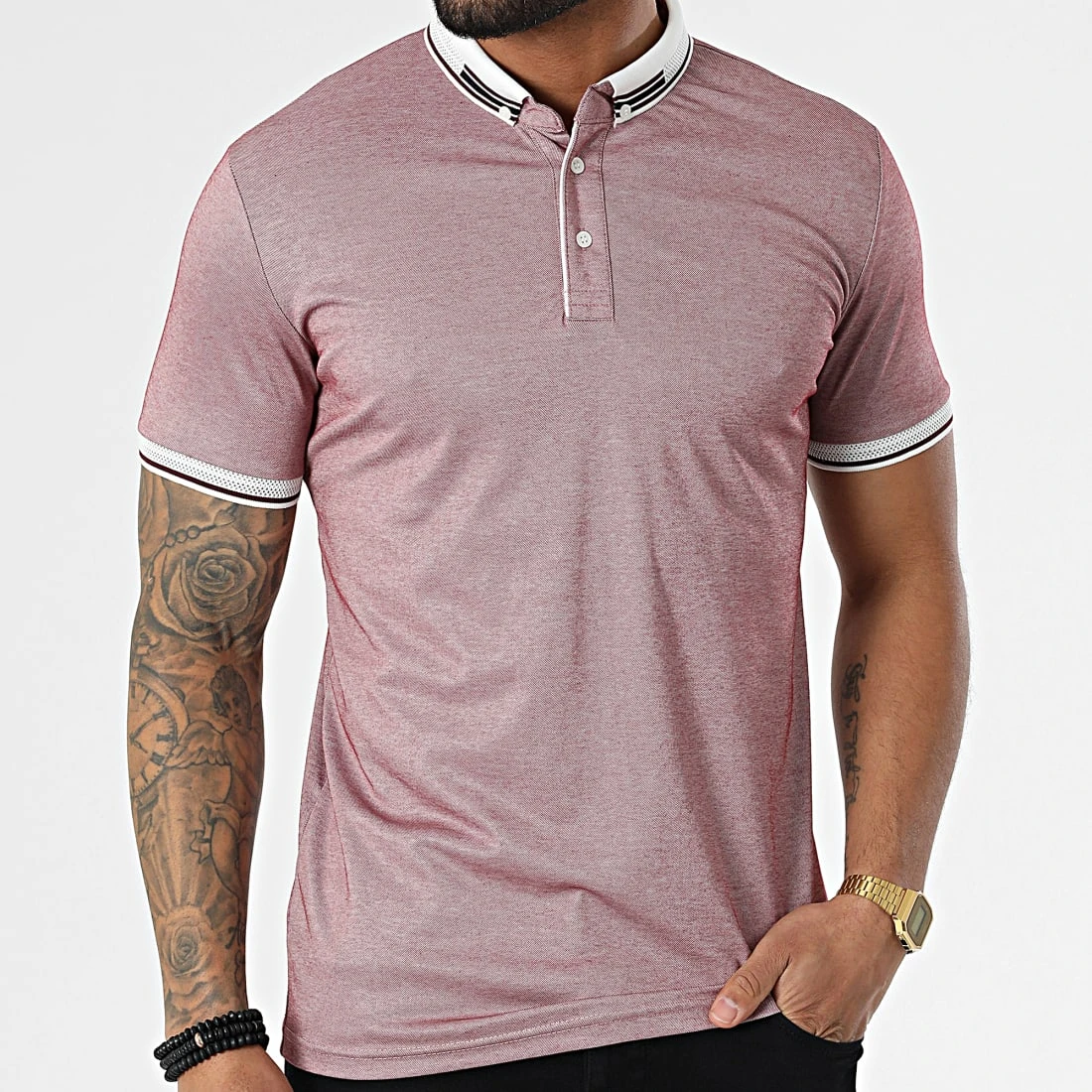 Meilleure vente ✨ Polo A Manches Courtes 1041 Bordeaux Chiné de Classic Series ⭐ 5 Meilleure vente ✨ Polo A Manches Courtes 1041 Bordeaux Chiné de Classic Series ⭐ – Image 3