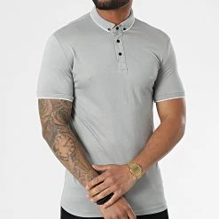 Sortie 👍 Polo A Manches Courtes 1723 Gris de Classic Series ⭐ -HautStyle Boutique classic series 309259 ERS 1723 GRI 20220317T153401 03