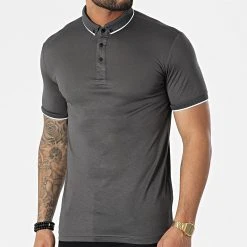 Tout neuf 🛒 Polo A Manches Courtes 1723 Gris Anthracite de Classic Series ⭐