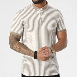 Le moins cher 🛒 Polo A Manches Courtes 1750 Blanc Beige de Classic Series ✨ -HautStyle Boutique classic series 309264 ERS 1750 BEJ EKRU 20220317T152943 03