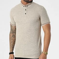 Coupon ✨ Polo A Manches Courtes 1246 Beige de Classic Series 🔥