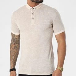 Meilleure vente ⌛ Polo A Manches Courtes 1095 Beige Chiné de Classic Series 🥰