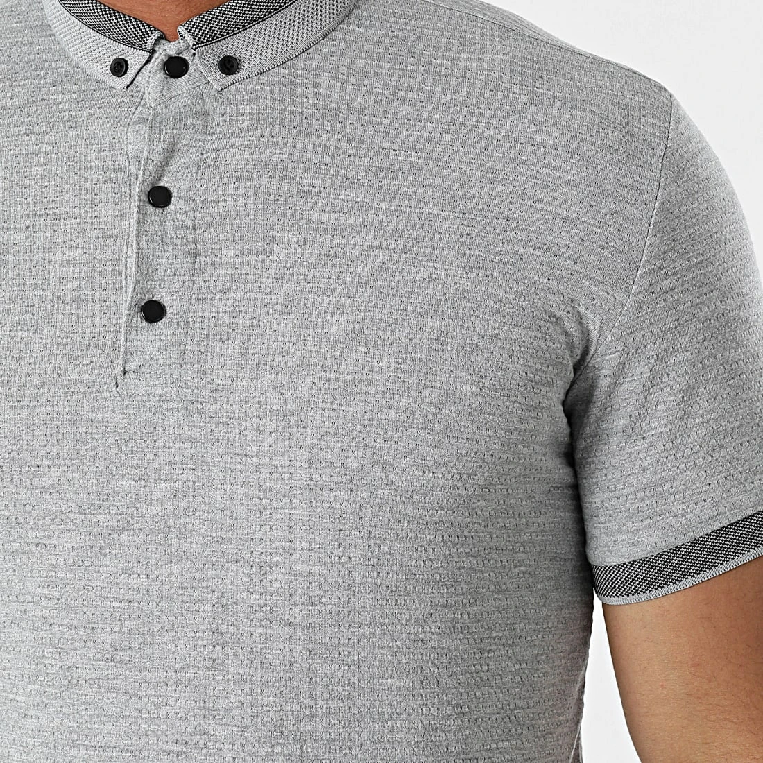 Le moins cher 😀 Polo A Manches Courtes 1095 Gris Chiné de Classic Series ❤️ 4 Le moins cher 😀 Polo A Manches Courtes 1095 Gris Chiné de Classic Series ❤️ – Image 2