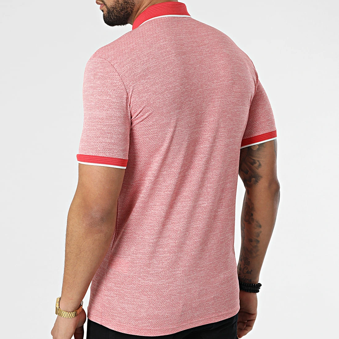 Tout neuf ✨ Polo A Manches Courtes 1713 Rouge Chiné de Classic Series ✨ 6 Tout neuf ✨ Polo A Manches Courtes 1713 Rouge Chiné de Classic Series ✨ – Image 4