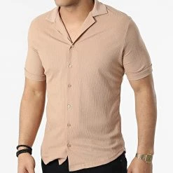 Nouveau đ§š Chemise A Manches Courtes ERS-1651 Camel de Classic Series đ