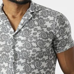 Tout neuf ✔️ Chemise Manches Courtes 1670 Gris Bandana de Classic Series 🤩 -HautStyle Boutique classic series 309412 ERS 1670 SIYAH EKRU 20220322T143353 02