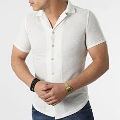 Meilleure affaire 🛒 Chemise Manches Courtes 1673 Beige de Classic Series ⭐ -HautStyle Boutique classic series 309437 ERS 1673 BEJ 20220408T110502 03