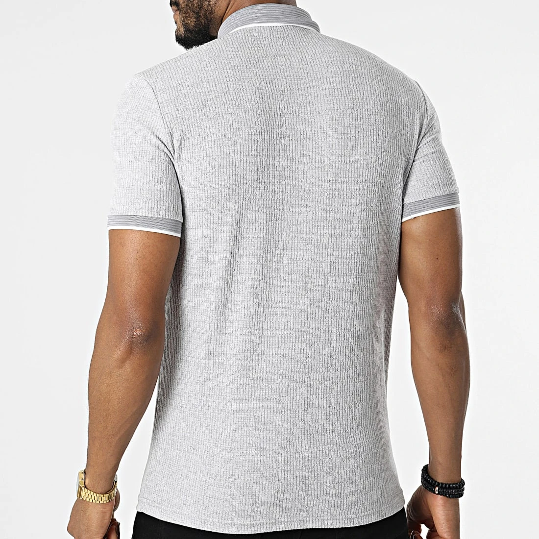 Remise ⭐ Polo Manches Courtes 1246 Gris Chiné de Classic Series 🔔 6 Remise ⭐ Polo Manches Courtes 1246 Gris Chiné de Classic Series 🔔 – Image 4