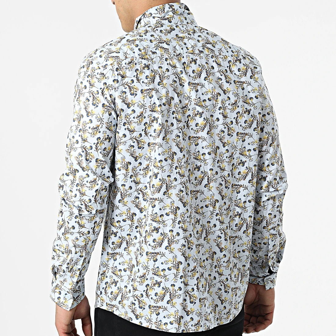 Nouveau 👏 Chemise Manches Longues Floral H70025 Bleu Clair de Classic Series ✔️ 6 Nouveau 👏 Chemise Manches Longues Floral H70025 Bleu Clair de Classic Series ✔️ – Image 4