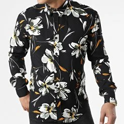 Sortie 👏 Chemise Manches Longues G-9034 Noir de Classic Series ❤️ -HautStyle Boutique classic series 310594 G 9034 BLACK YELLOW 20220328T162021 03