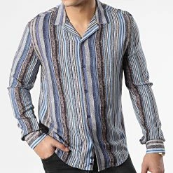 De gros ⭐ Chemise Manches Longues G-9035 Gris Bleu de Classic Series 🎉 -HautStyle Boutique classic series 310607 G 9035 20BLUE 20220328T162147 03