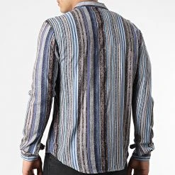 De gros ⭐ Chemise Manches Longues G-9035 Gris Bleu de Classic Series 🎉 -HautStyle Boutique classic series 310607 G 9035 20BLUE 20220328T162148 04