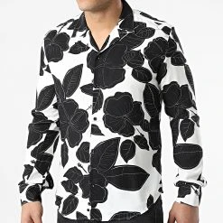 Meilleure vente 🛒 Chemise Manches Longues G-9032 Blanc Noir de Classic Series 😀