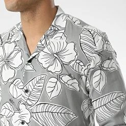 Sortie 😉 Chemise Manches Longues G-9032 Gris Blanc de Classic Series ❤️ -HautStyle Boutique classic series 310615 G 9032 WHITE GREY 20220329T162541 02