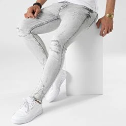 Nouveau ⭐ Jean Skinny DHZ-3756-2 Gris Clair de Classic Series ⌛ -HautStyle Boutique classic series 315154 DHZ 3756 2 A FUME 20220415T161131 03