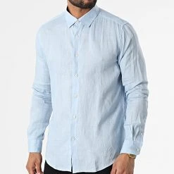 Grosses soldes 🔔 Chemise A Manches Longues 7631 Bleu Clair de Classic Series 💯