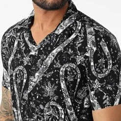 Budget 🤩 Chemise A Manches Courtes PP006 Noir Bandana de Classic Series 😀 -HautStyle Boutique classic series 317382 PP006 NOIR 20220505T155657 02