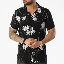 Bon marché 🛒 Chemise A Manches Courtes PP003 Noir Floral de Classic Series ✨ -HautStyle Boutique classic series 317410 PP003 NOIR 20220505T155736 03