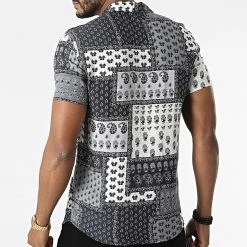 Sortie ⭐ Chemise A Manches Courtes PP011 Gris Bandana de Classic Series ✨ -HautStyle Boutique classic series 317433 PP011 NOIR 20220504T142419 04