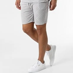 Budget ✔️ Ensemble Tee Shirt Oversize A Poche Poitrine Et Short Jogging PP6001-6002 Gris de Classic Series ⭐ -HautStyle Boutique classic series 317469 ENS 6001 6002 GREY 20220506T154358 05