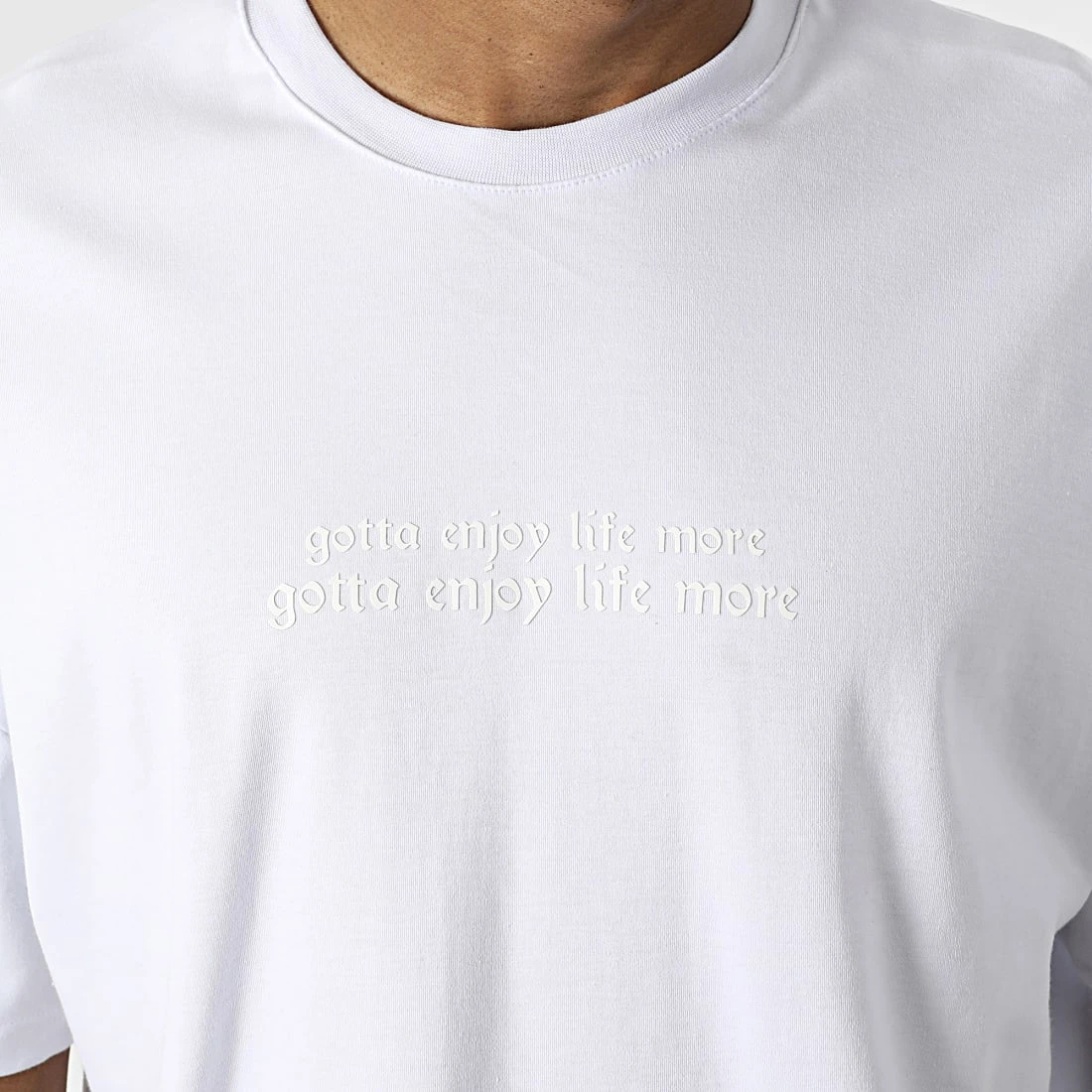 Bon marché 🛒 Tee Shirt Oversize Large A Bandes 22-Y148 Blanc de Classic Series 👍 4 Bon marché 🛒 Tee Shirt Oversize Large A Bandes 22-Y148 Blanc de Classic Series 👍 – Image 2