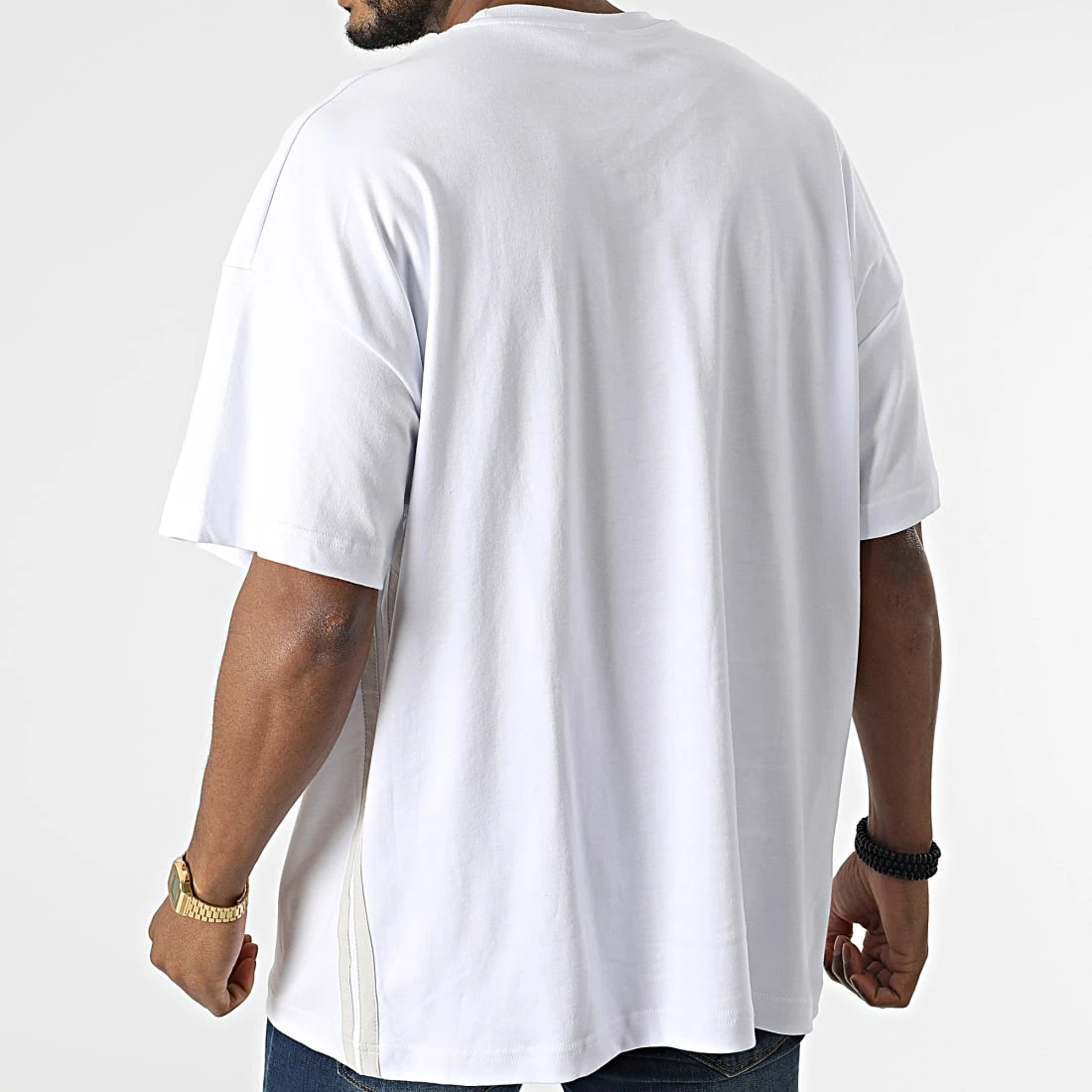 Bon marché 🛒 Tee Shirt Oversize Large A Bandes 22-Y148 Blanc de Classic Series 👍 6 Bon marché 🛒 Tee Shirt Oversize Large A Bandes 22-Y148 Blanc de Classic Series 👍 – Image 4